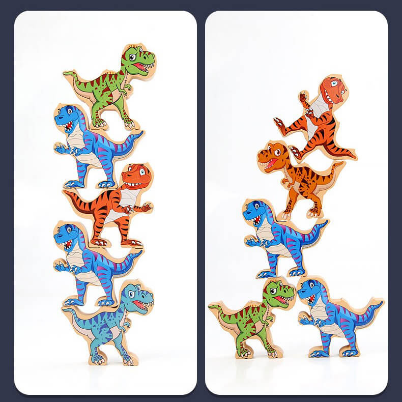 Wooden Dinosaur Balance Stacking Blocks Building Blocks Toy 10