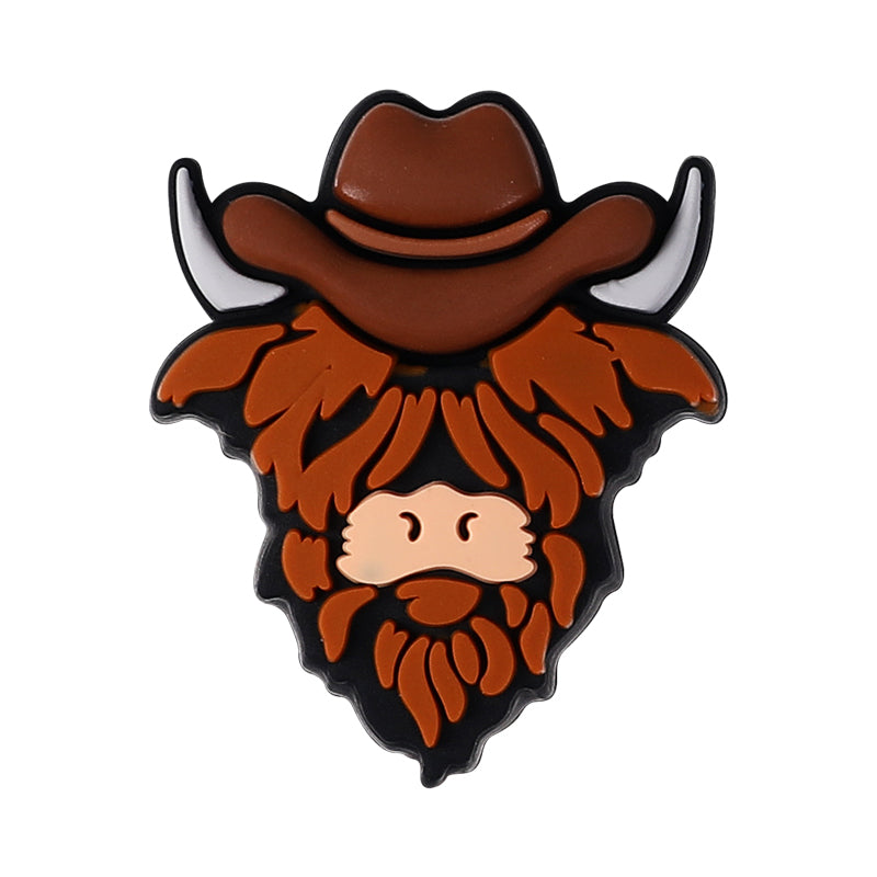 Silicone Focal Beads Seven Professions Highland Cattle Front Facing 21
