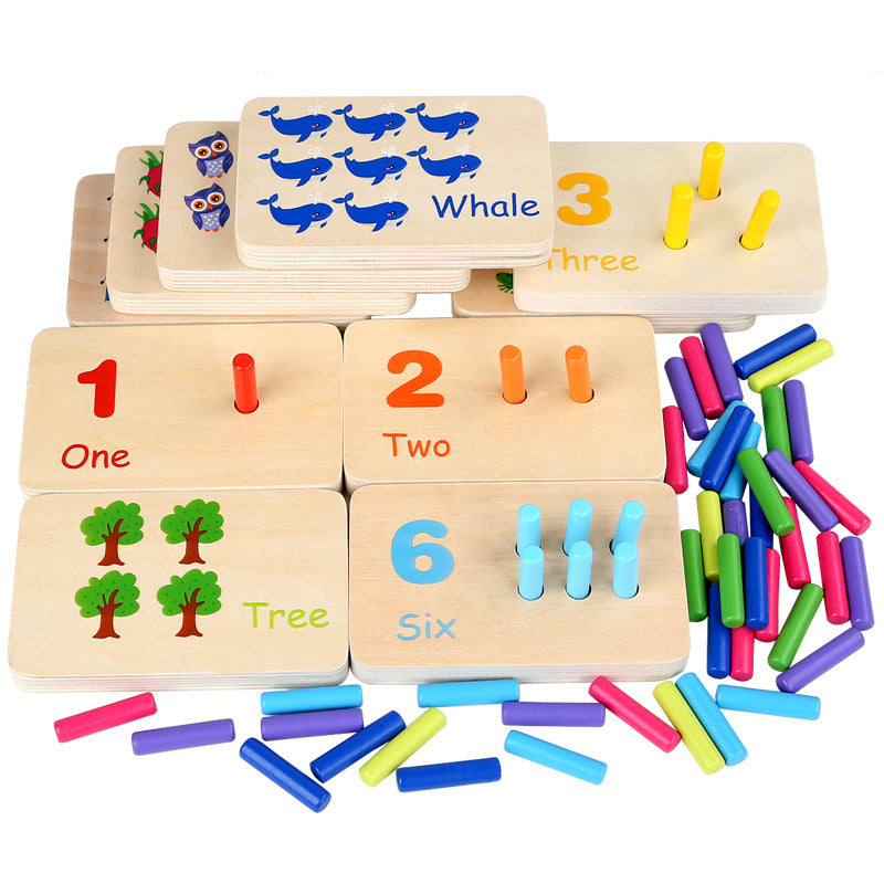 Wooden Montessori Toys Color Matching Number Pairing Board 6