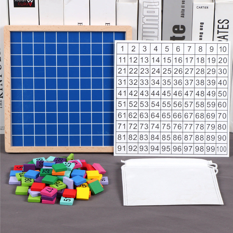 Wooden Montessori Toys 1-100 Continuous Number Board Educational 4