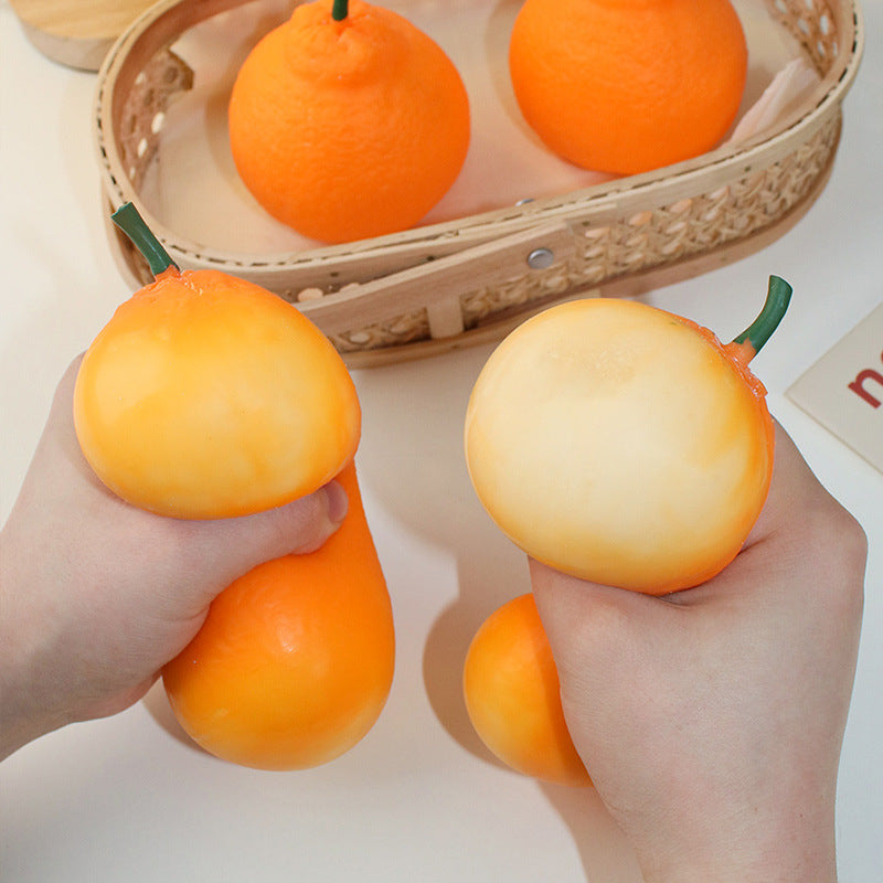 TPR Sensory Squishy Orange Stress Ball Toy 8.5 x 11.5cm 5