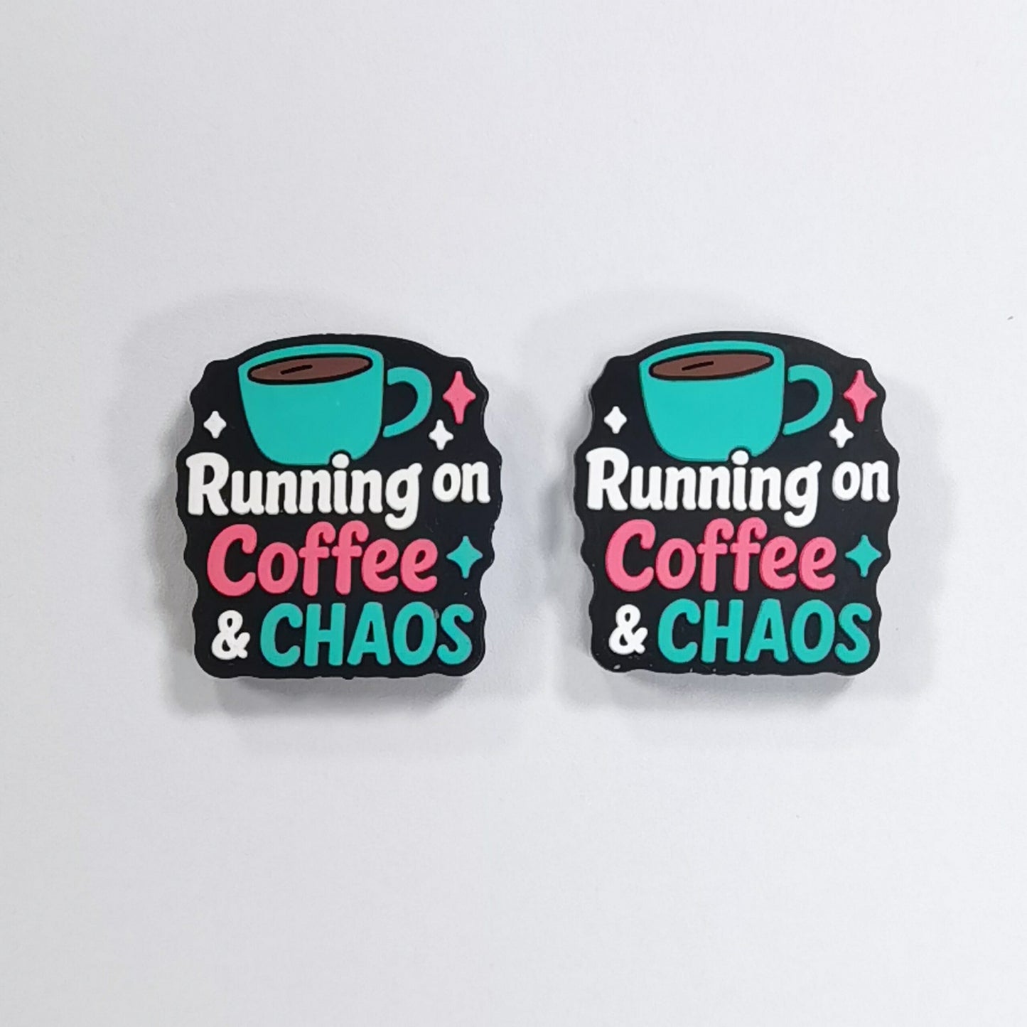 20Pcs Silicone Focal Beads Running On Coffee Chaos With Cup Design