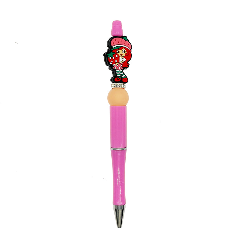20pcs Silicone Focal Beads Strawberry Girl Holding Large Strawberry 3