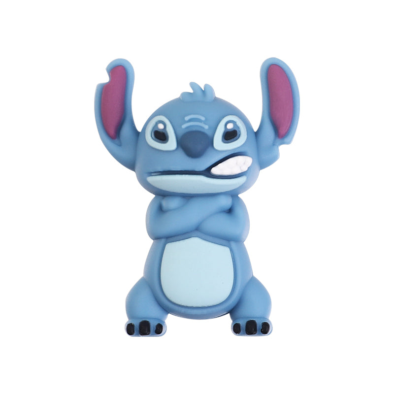 20Pcs Silicone 3D Focal Beads Blue Alien Character Large Ears Various Poses 20