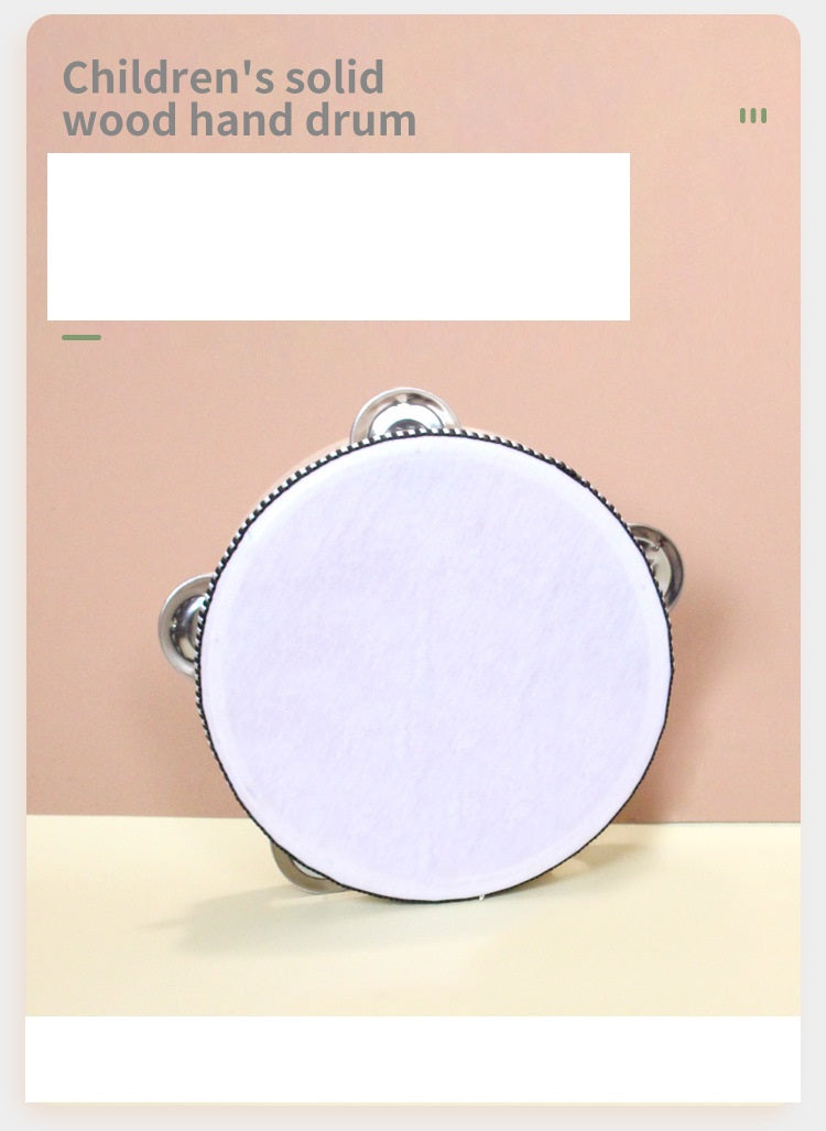 Wooden Toy Drum and Bell Musical Instrument for Kids 3