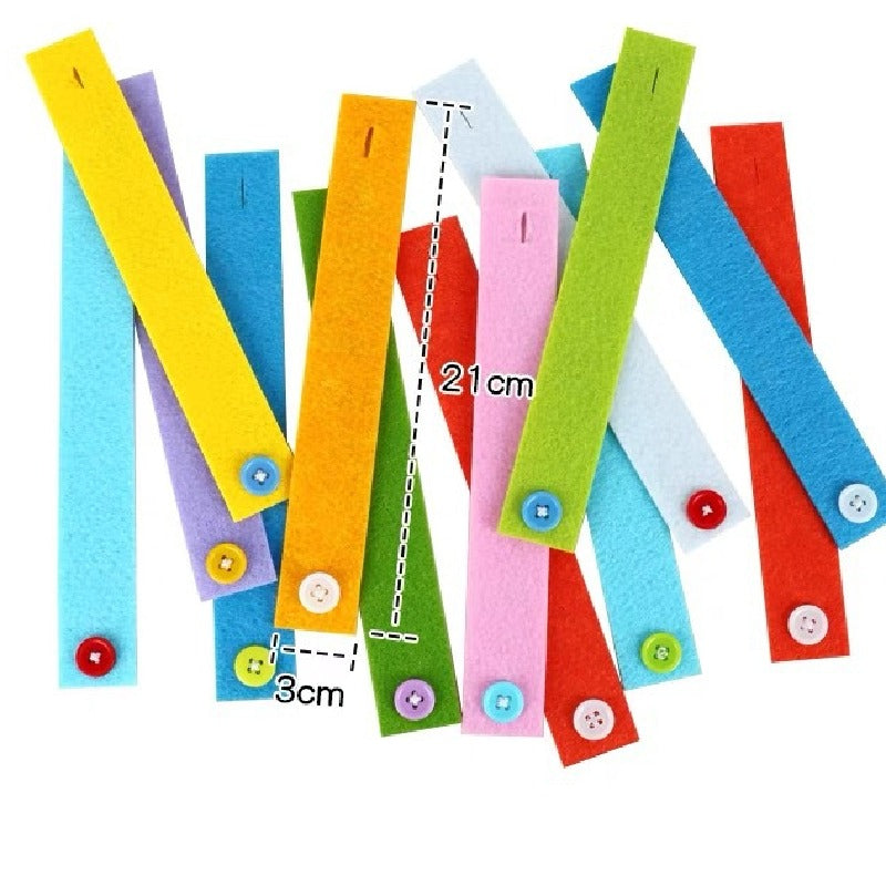 Felt Montessori Toys Button Bracelet Fine Motor Skills 21x3cm 5