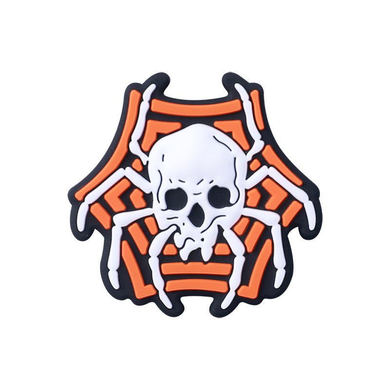 20Pcs Silicone Focal Beads Halloween Spider Skeleton Web Design