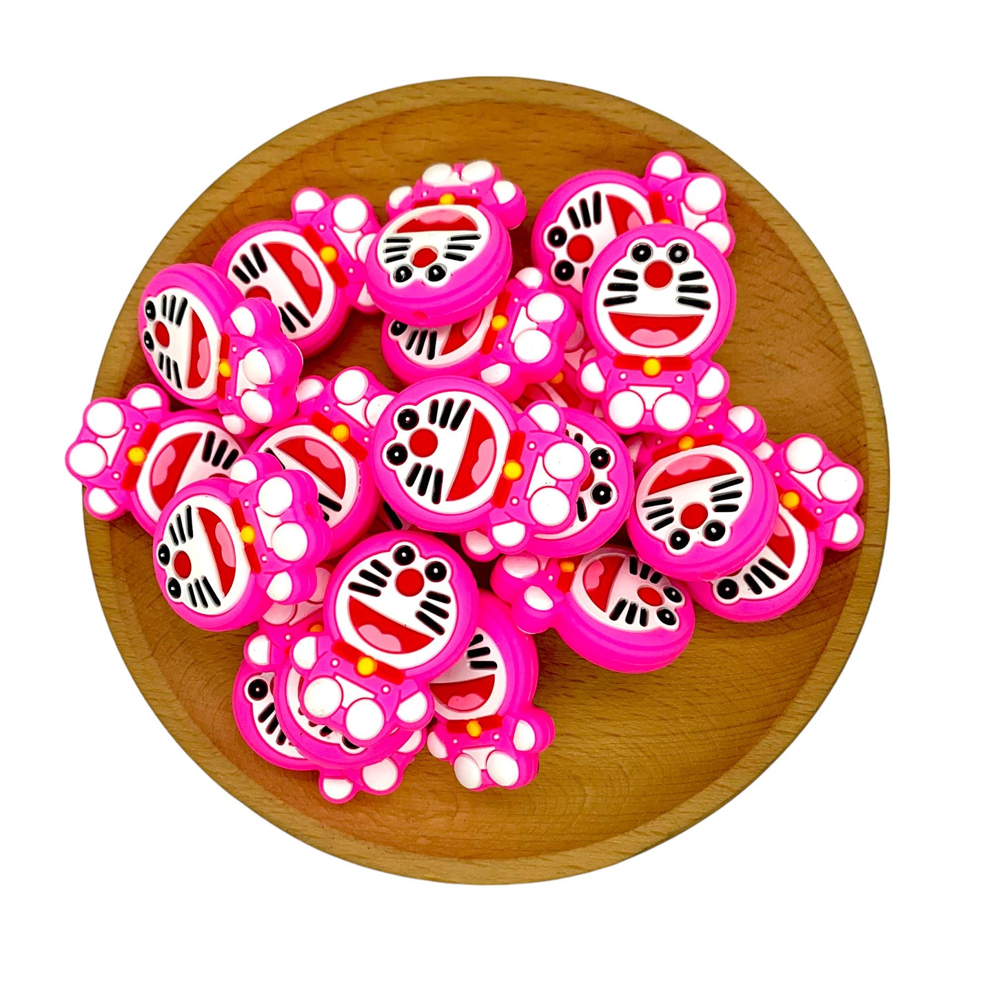 20pcs Silicone Focal Beads Blue Alien Character Large Ears Front Facing 2