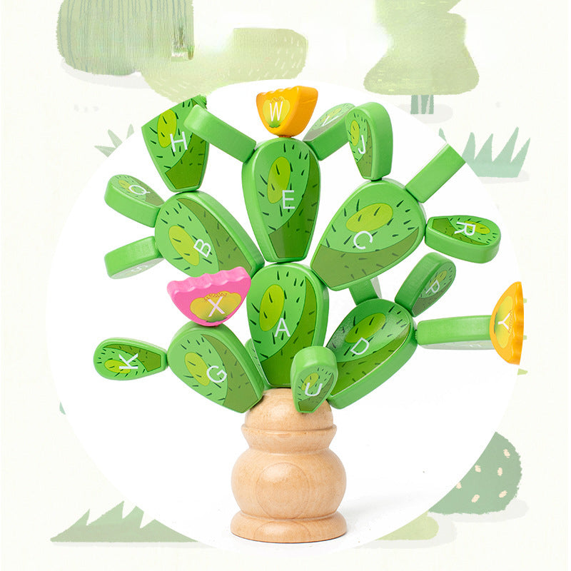 Wooden Building Blocks Cactus Puzzle Educational Toy 5
