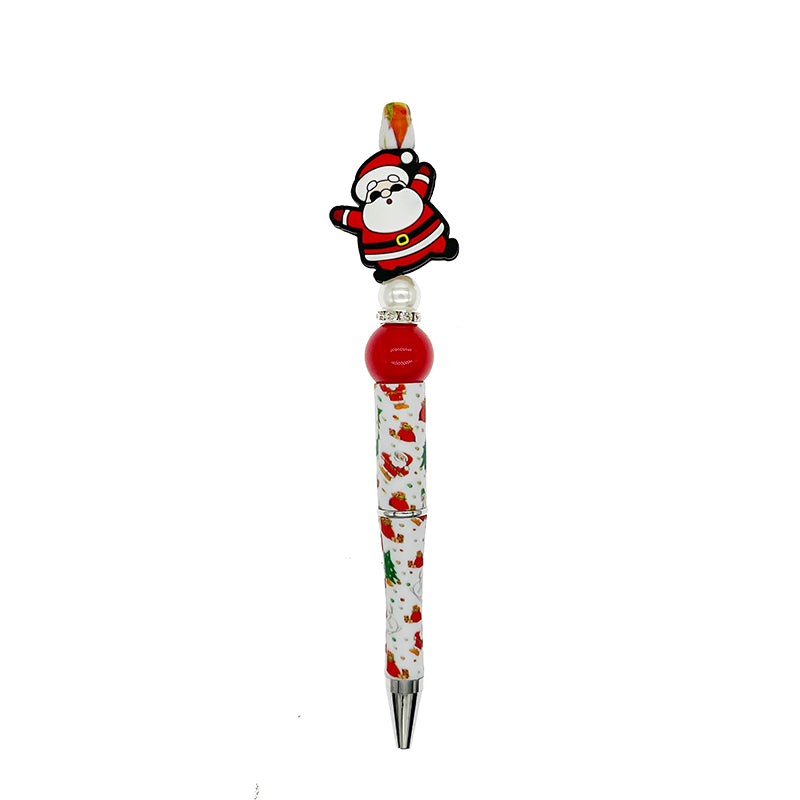 20pcs Silicone Focal Beads Santa Claus Front Facing Raised Arms 3