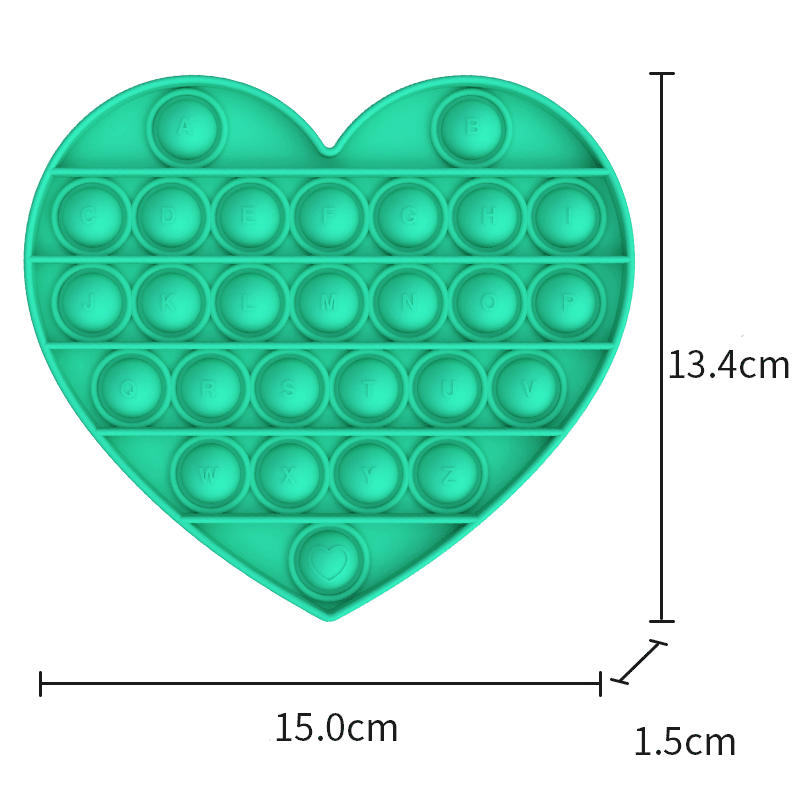 Silicone Pop It Fidget Toy Heart Shape 15 × 13.4cm 2