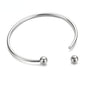 Beadable Bracelet Titanium Steel C-Shaped Open Bangle DIY Craft Supplies