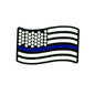 20pcs Silicone Focal Beads Thin Blue Line Flag Wavy Stripes