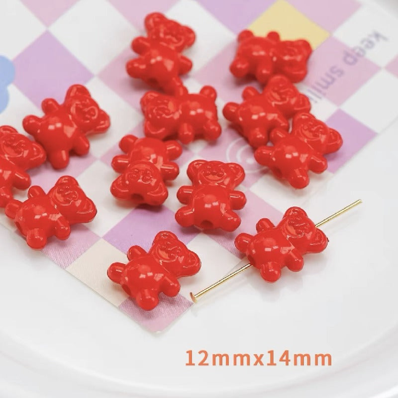 20pcs 12x14mm Bear Acrylic Beads Jewelry Making Craft Supplies 12
