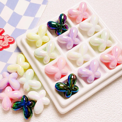 10pcs 24x18mm UV Finish Butterfly Acrylic Beads Jewelry Making