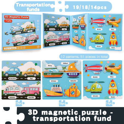 Children's 3D Magnetic Animal Puzzle Educational Paper Toy 10