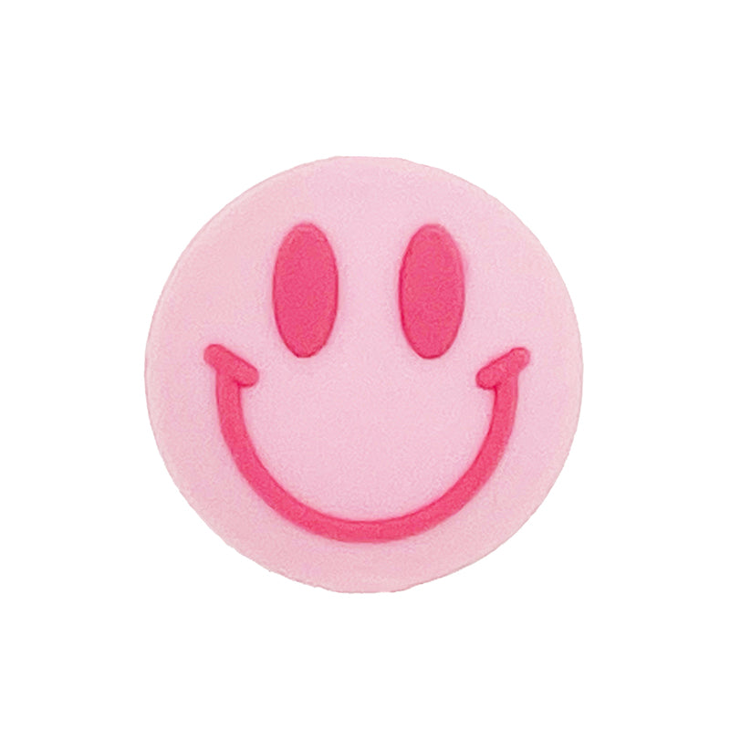 20pcs Silicone Focal Beads Smiling Face Round Shape 3