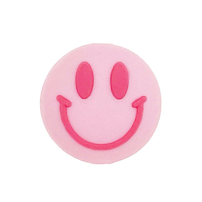 20pcs Silicone Focal Beads Smiling Face Round Shape 3