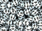 50pcs 15mm Black Cross Print Silicone Beads White Background