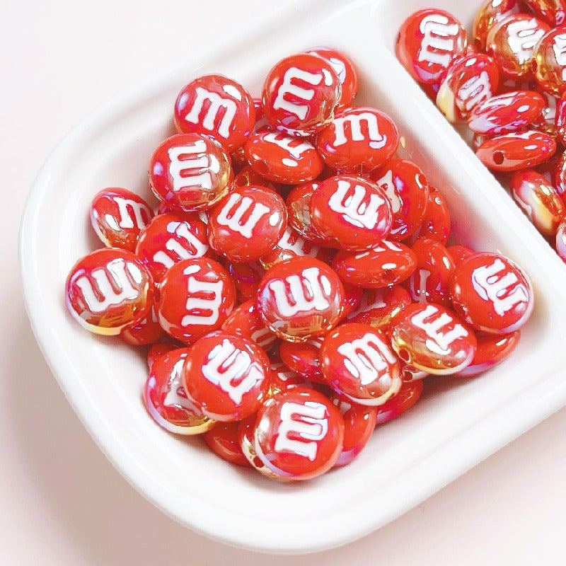 10pcs 14mm M Beans Acrylic Beads Jewelry Making Craft Supplies 6