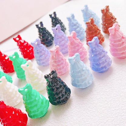 5pcs 36x22mm Christmas Tree Acrylic Beads Holiday Craft 4