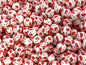 50pcs 15mm Apple Print Silicone Beads White Background Red Design