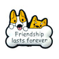 20pcs Silicone Focal Beads Friendship Lasts Forever Dog Bone Shape