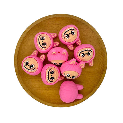 20Pcs Silicone 3D Focal Beads Cute Animal Head With Ears Detail 7