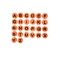 15mm Flat 7 Color 26 English Letters Silicone Focal Beads