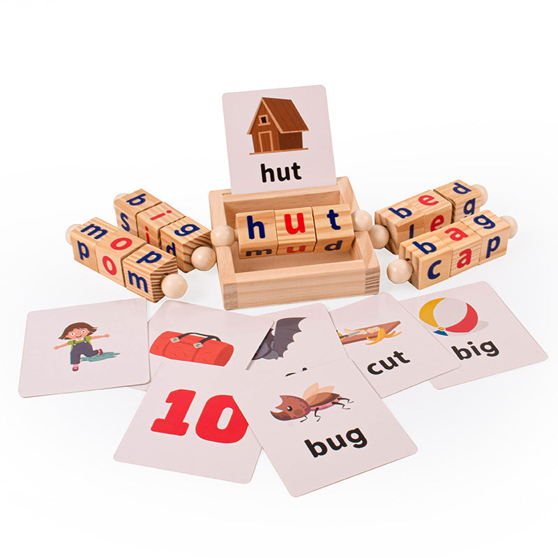 Wooden Letter Spelling Blocks Montessori Toys Educational 4