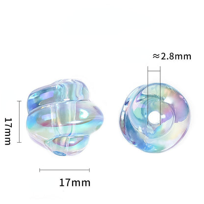 10pcs 17mm Spiral Acrylic Beads Transparent DIY Bracelet Making 3