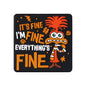 Silicone Focal Beads Mouse Character Front Facing with Text I'm Fine 14