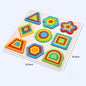 Wooden Geometric Matching Montessori Toys Educational Plate 6