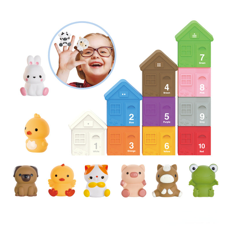 Soft Rubber Farm Animal Pairing Montessori Toys Educational Toy