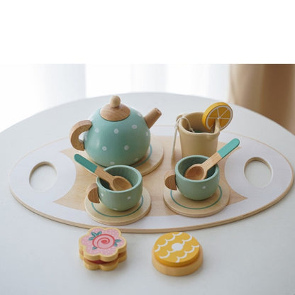 Wooden Pretend Play Tea Set Toy for Kids 3