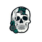 Silicone Focal Beads Western Turquoise Skeleton Skull with Flower Detail