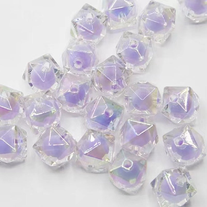 200pcs 16mm Diamond Acrylic Beads Transparent for Jewelry Making 6