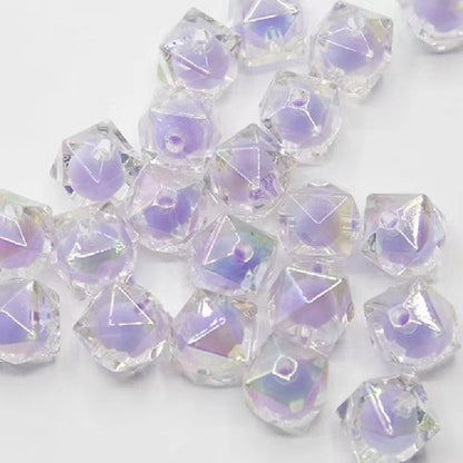 200pcs 16mm Diamond Acrylic Beads Transparent for Jewelry Making 6