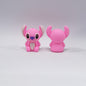 20Pcs Silicone 3D Focal Beads Blue Alien Character Large Ears Sitting Pose 3