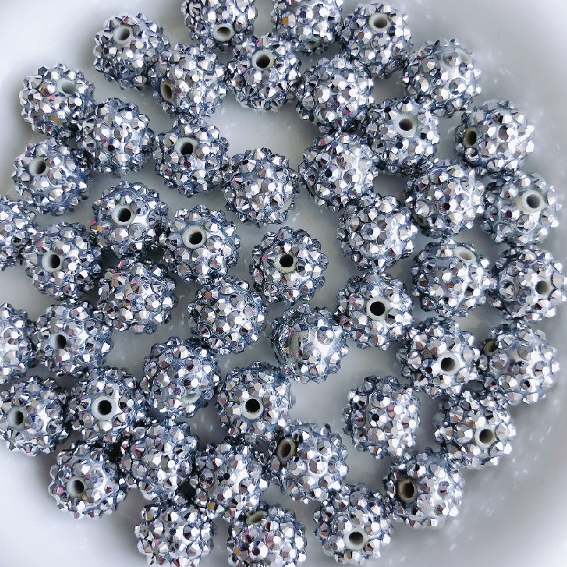 50pcs 14mm Rhinestone Beads Sparkling Decorative Beads 14