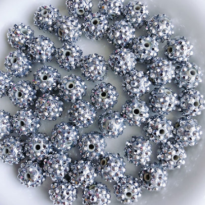 50pcs 14mm Rhinestone Beads Sparkling Decorative Beads 14