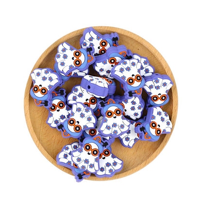 20Pcs Silicone Focal Beads Halloween Cute Ghost Gone With The Wind 3