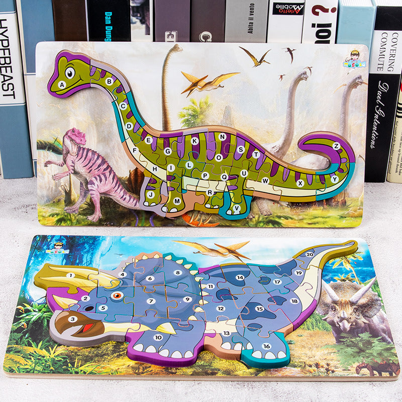 Wooden Dinosaur 3D Puzzle Educational Toy for Kids 4
