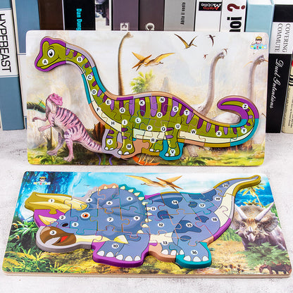 Wooden Dinosaur 3D Puzzle Educational Toy for Kids 4