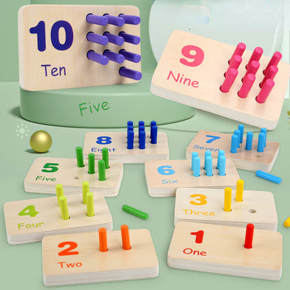 Wooden Montessori Toys Color Matching Number Pairing Board 2