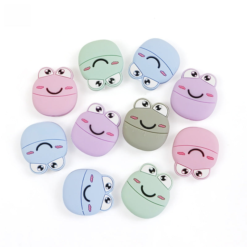 Silicone Focal Beads Cartoon Frog Character Front Facing 2