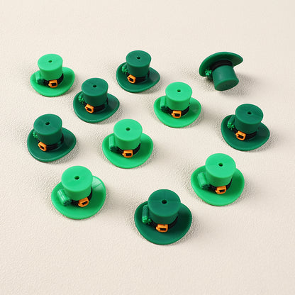 Silicone 3D Focal Beads St Patrick Day Green Lucky Cap With Clover Detail 4