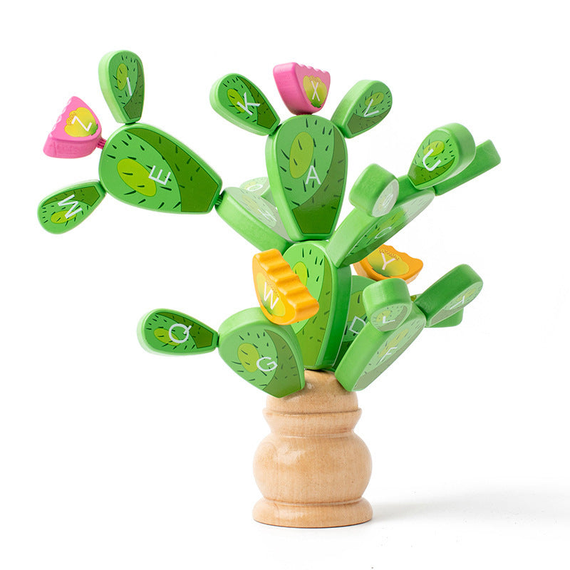 Wooden Building Blocks Cactus Puzzle Educational Toy