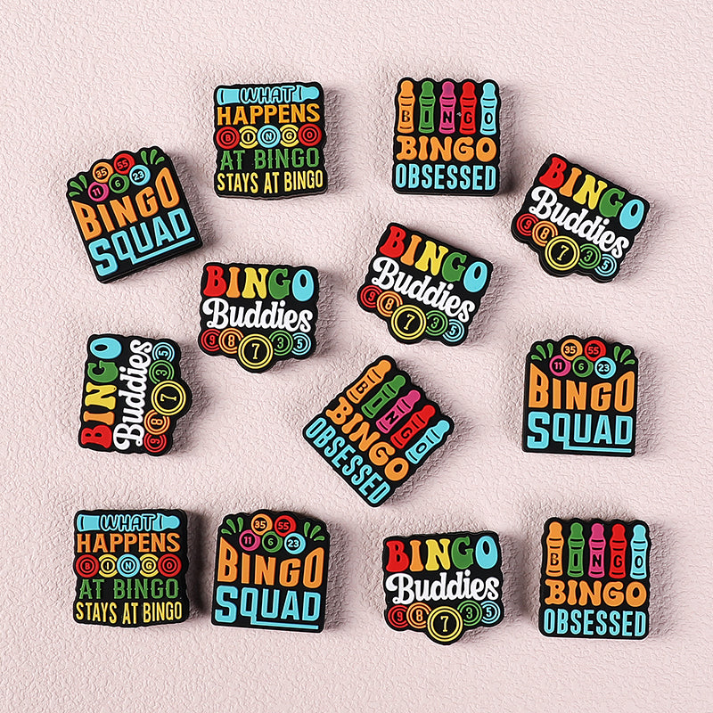 Silicone 3D Focal Beads Bingo Game Team with Number Detail 9