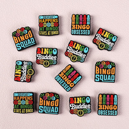 Silicone 3D Focal Beads Bingo Game Team with Number Detail 9